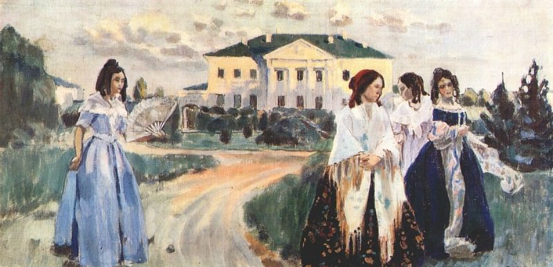 borisov-musatov walk at sunset 1903. Виктор Борисов-Мусатов