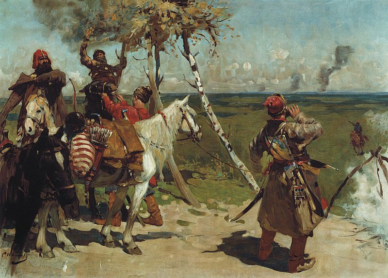 On the guard Moscow border. Oil on canvas. Sergey Ivanov