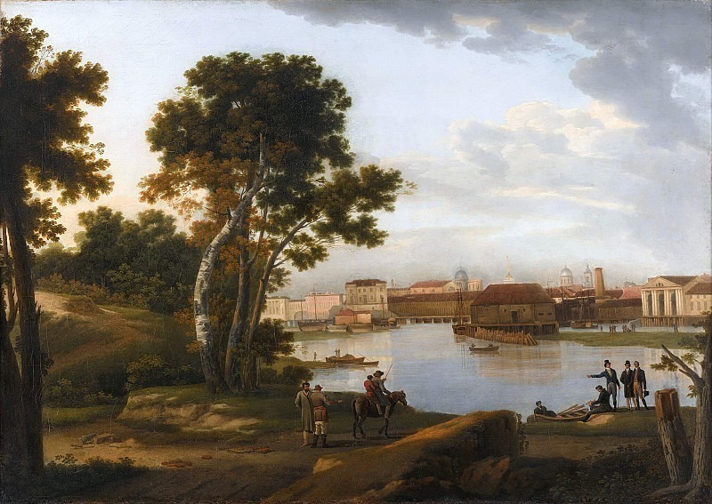 View from Petrovsky Island to Tuchkov Bridge and Vasilyevsky Island in St. Petersburg. Silvester Shedrin