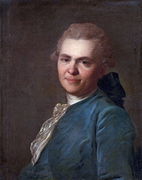 Portrait of an unknown in a blue caftan. Fedor Rokotov