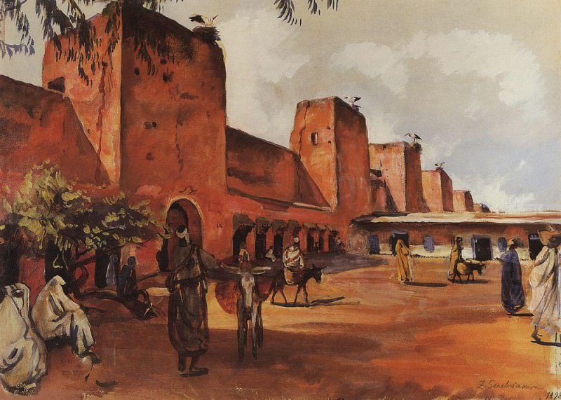Marrakesh, walls and towers of the city. Zinaida Serebryakova