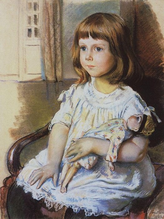 Девочка с куклой 1921. Зинаида Евгеньевна Серебрякова