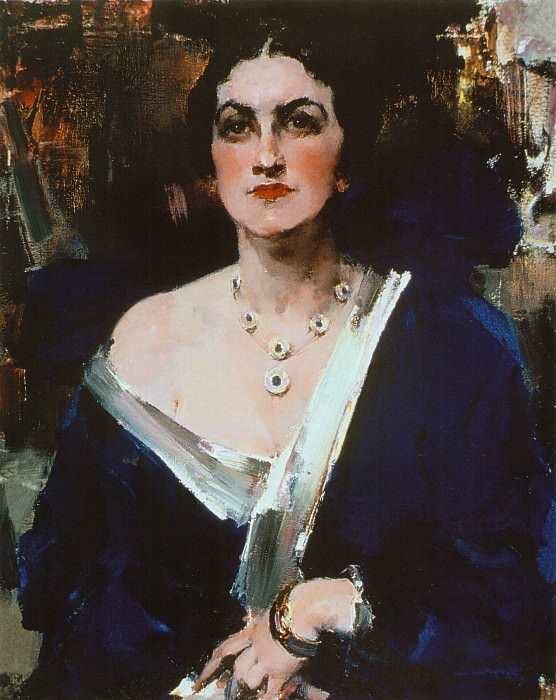 Дама в синем (1923—1926). Николай Иванович Фешин