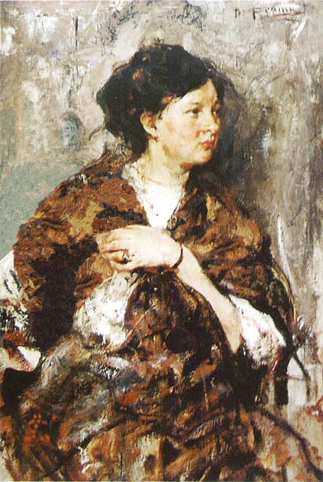 Portrait of E.K.Makovskaya (daughter of the artist K.E.Makovsky) (1908). Nikolay Feshin