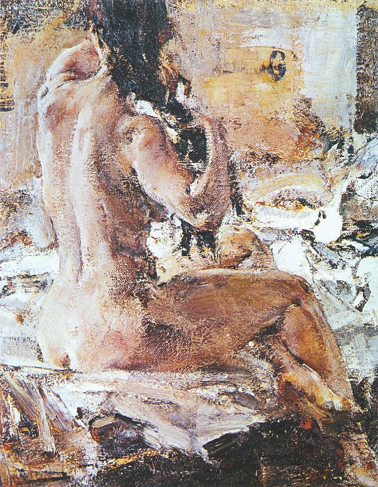 Nude from the back (C. 1915). Nikolay Feshin