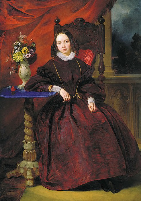 Portrait of Olga Vladimirovna Basina, the artist’s wife. Petr Basin