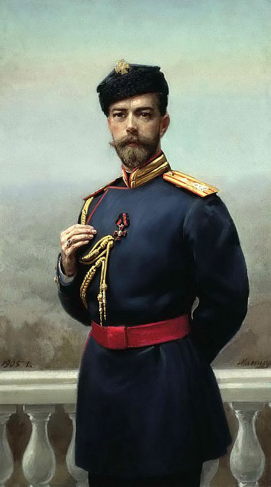 Emperor Nicholas II with the Order of St. Vladimir. Heinrich Matvejevich Maniser