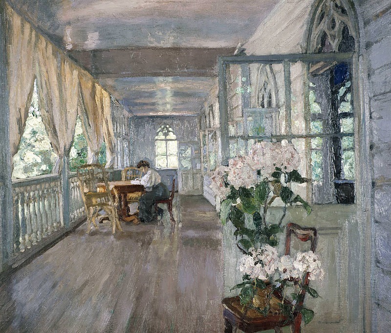 Terrace in the estate. Late 1900s. Stanislav Zhukovsky