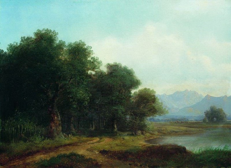 Lake in mountain valley. Lev Kamenev