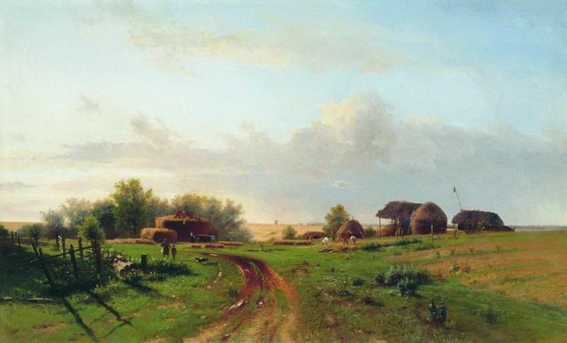 Harvest (Landscape with haystacks). Lev Kamenev