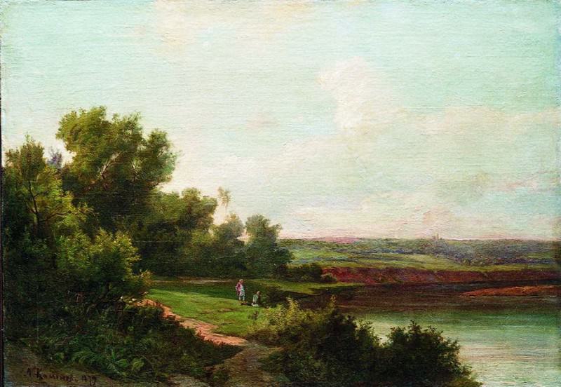 Landscape with fishermen. Lev Kamenev