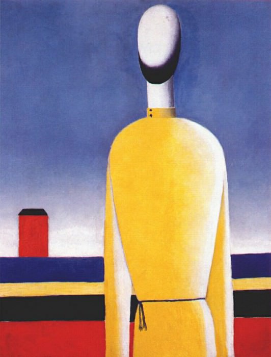 malevich complex premonition (half figure in yellow shirt) 1928-32. Kazimir Malevich
