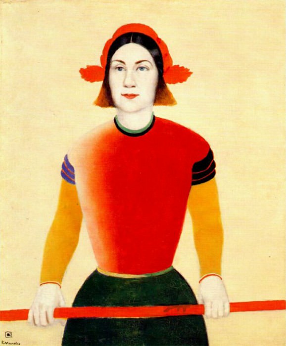 malevich girl with red pole 1932-3. Kazimir Malevich