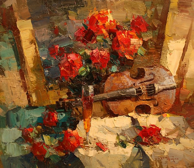Still life with violin. Yuri Pryadko