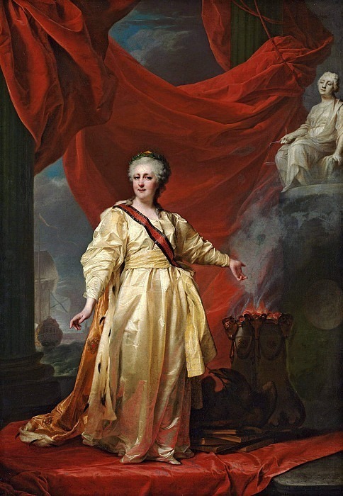 Портрет Екатерины II в виде законодательницы в храме богини Правосудия. Дмитрий Григорьевич Левицкий