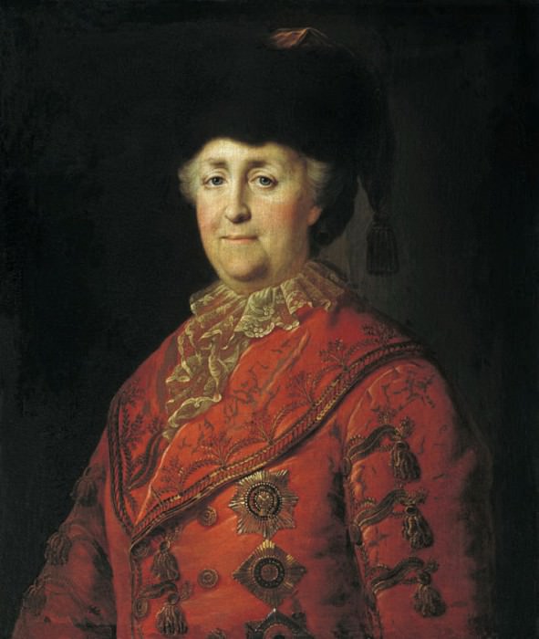 Портрет Екатерины II в дорожном костюме. 1787. Михаил Шибанов