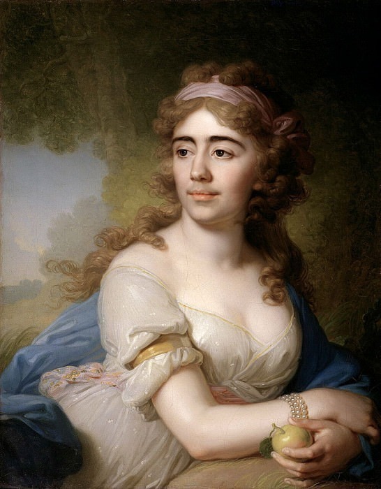 Portrait of Skobeeva, daughter of a sailor, pupil and favorite D.P. Troshchinsky, wife of the Smolensk landowner D. Skobeev. Vladimir Borovikovsky