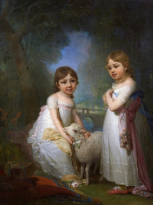 Kids with a lamb. Vladimir Borovikovsky