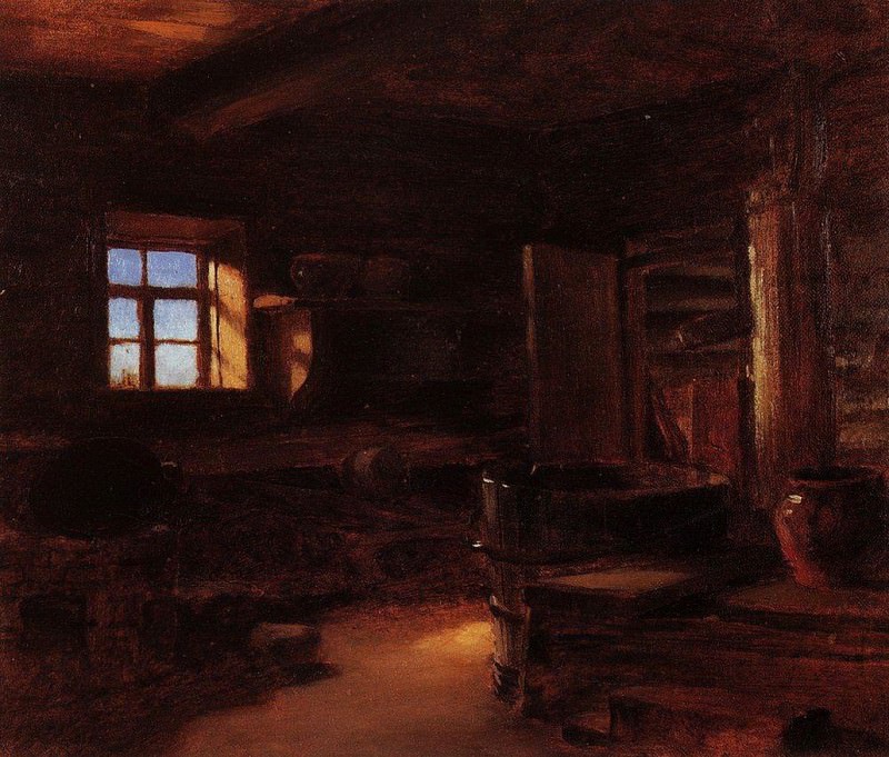 The interior of the hut. Vasily Polenov