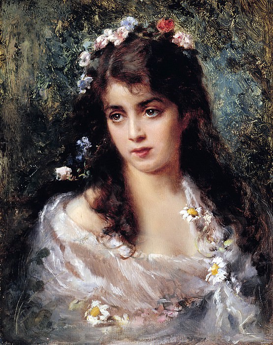 Girl dressed as Flora. Konstantin Makovsky