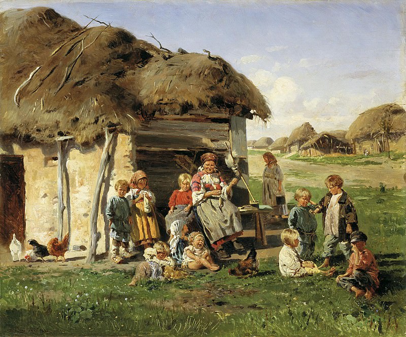 Крестьянские дети 1890 Холст масло. Vladimir Makovsky