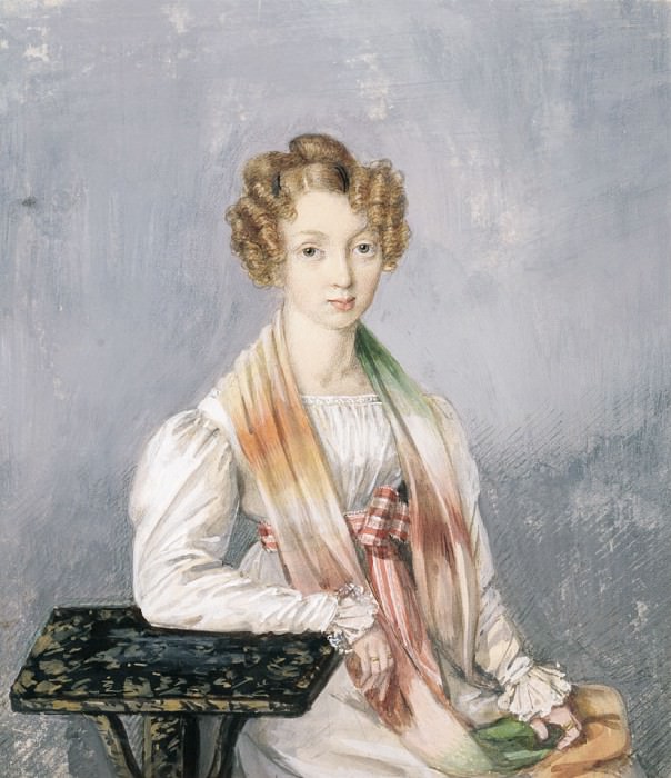 Портрет А.А. Бирюковой. 1820-е. Mikhail Terebenev