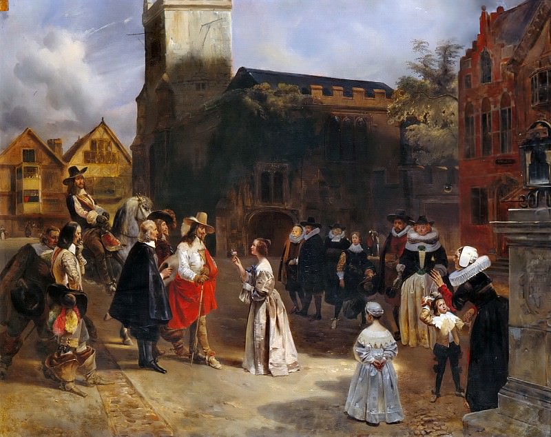 Eugène Louis Lami -- Charles I Receiving a Rose from a Girl while he is being taken as a prisoner to Carisbrooke Castle, where he would shortly be condemned to death and executed. Part 5 Louvre
