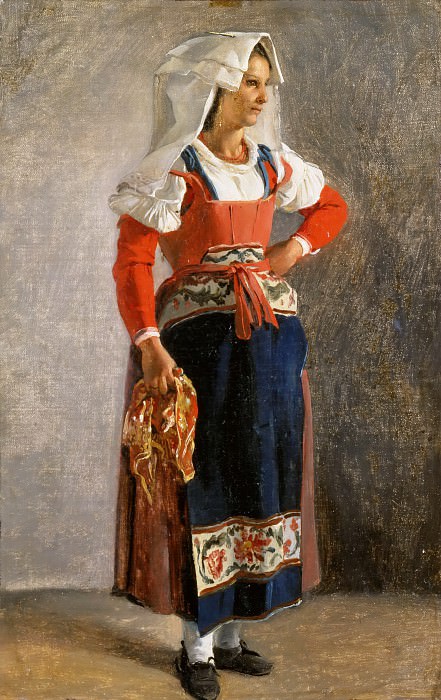 Мишаллон, Ашиль Этна (Париж 1796-1822) -- Крестьянка с окрестностей Рима. часть 5 Лувр
