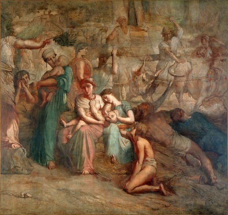 Шассерио, Теодор (1819 Сент-Барб-де-Самана - 1856 Париж) -- Мир, покровительствующий искусствам и земледелию, фрагмент. часть 5 Лувр