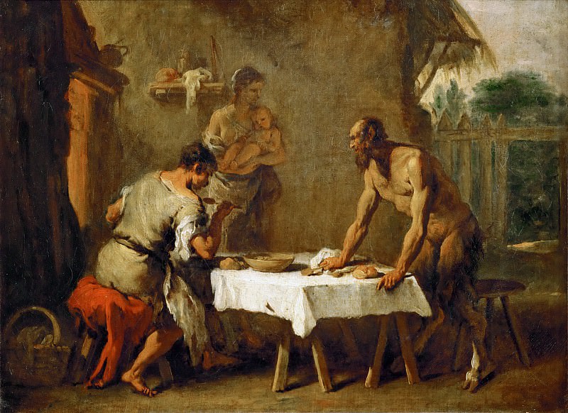 Риччи, Себастьяно (1659 Беллуно - 1734 Венеция) -- Сатир в гостях у крестьян. часть 5 Лувр
