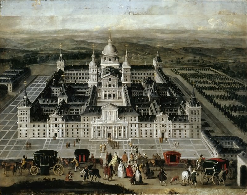 Spanish School -- View of the Escorial Palace, Part 5 Louvre