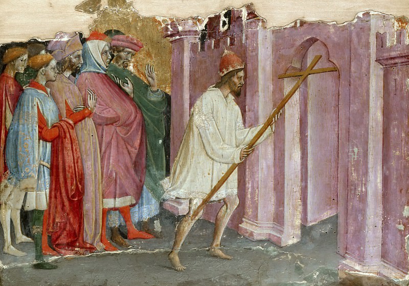Микеле ди Маттео Ламбертини (работал в Болонье в 1416-69) -- Император Ираклий в рубище вносит Животворящий Крест в Иерусалим, 36х52. часть 5 Лувр