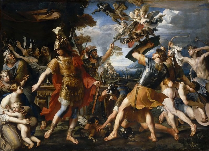 François Perrier -- Aeneas and his companions battling the Harpies. Part 5 Louvre