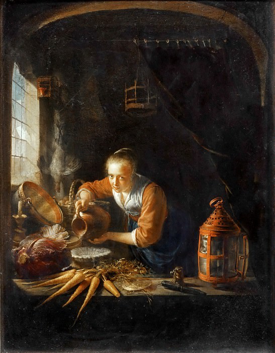 Gerrit Dou -- A Dutch Cook. Part 5 Louvre