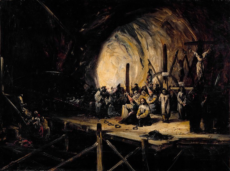 Eugenio Lucas Velázquez -- Inquisition scene. Part 5 Louvre