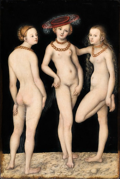 Cranach, Lucas I (1472 Kronach - 1553 Weimar) -- The Three Graces. Part 5 Louvre