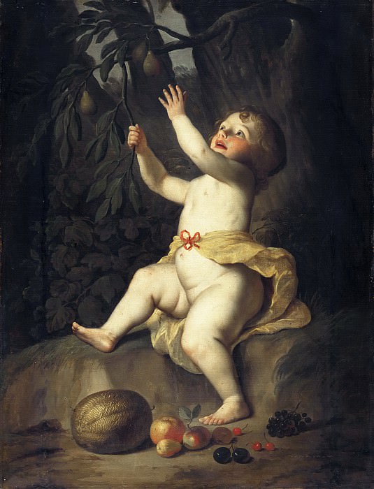 Gerrit van Honthorst - A Child Picking Fruit. Mauritshuis