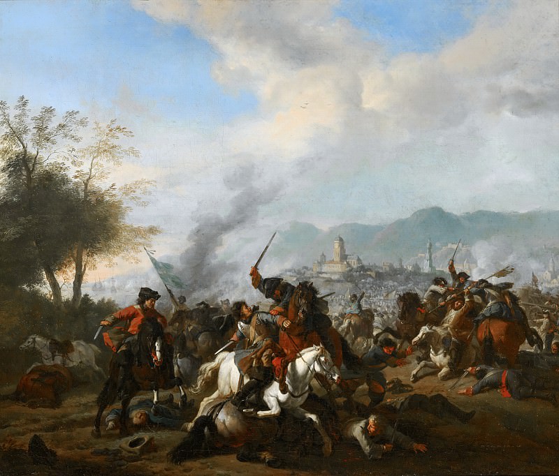 Jan van Huchtenburgh - Cavalry Engagement. Mauritshuis