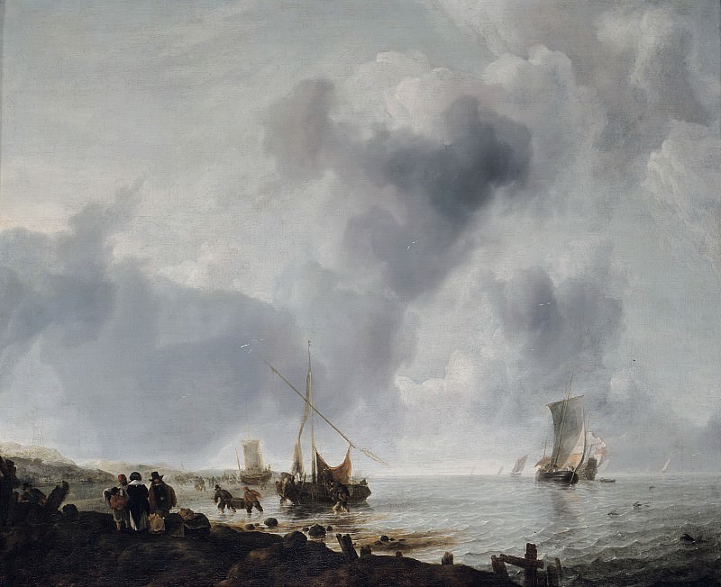 Jan van de Cappelle - Ships off the Coast. Mauritshuis