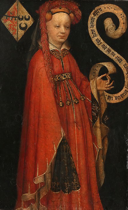Anonymous (Northern Netherlands) - Portrait of Lysbeth van Duvenvoorde (d. 1472). Mauritshuis