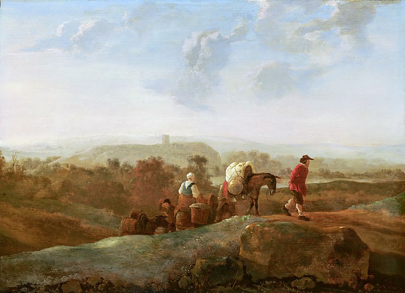 Aelbert Cuyp (manner of) - Migrating Peasants in a Southern Landscape. Mauritshuis
