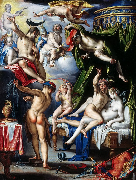 Joachim Wtewael - Mars and Venus Surprised by Vulcan. Mauritshuis