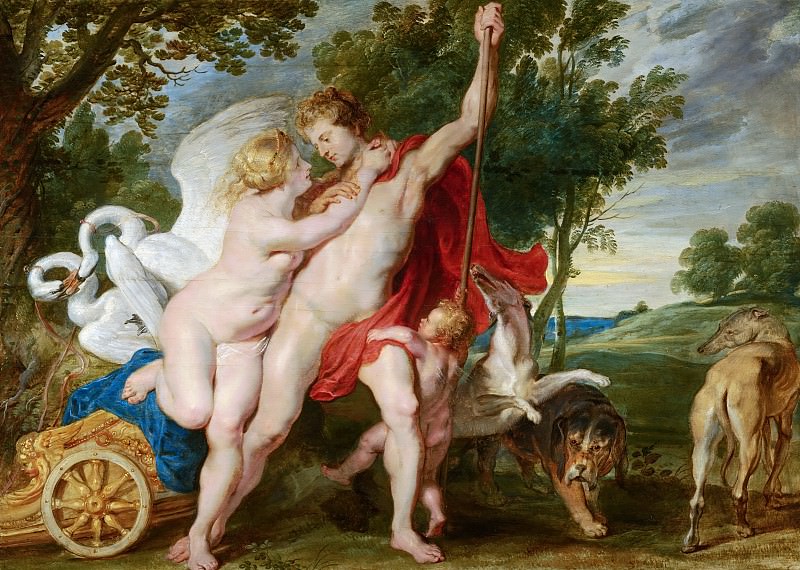 Unknown - Venus Trying to Restrain Adonis from Departing for the Hunt. Mauritshuis