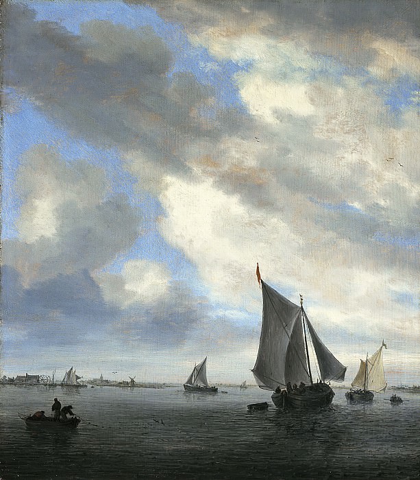 Salomon van Ruysdael - View of Sailing Boats on a Lake. Mauritshuis