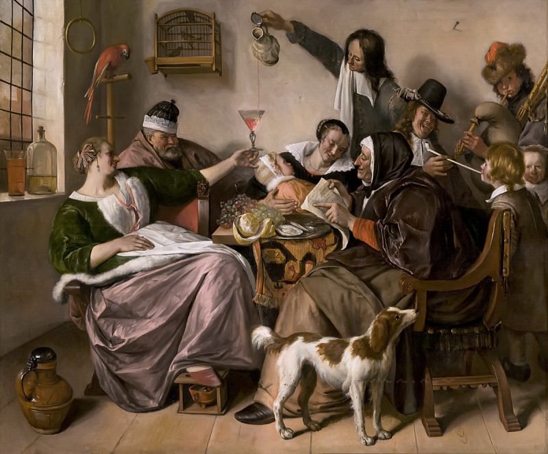 Jan Steen - ’As the Old Sing, So Pipe the Young’. Mauritshuis