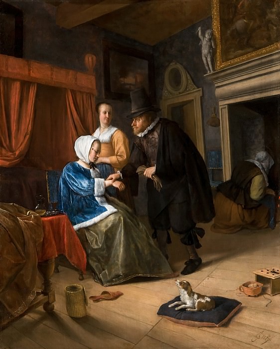Jan Steen - ’The Sick Girl’. Mauritshuis