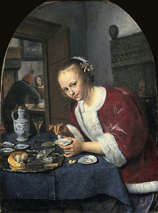 Jan Steen - Girl Eating Oysters. Mauritshuis