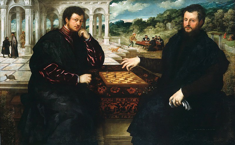 Paris Bordone (1500-1571) - Two chess players. Part 4