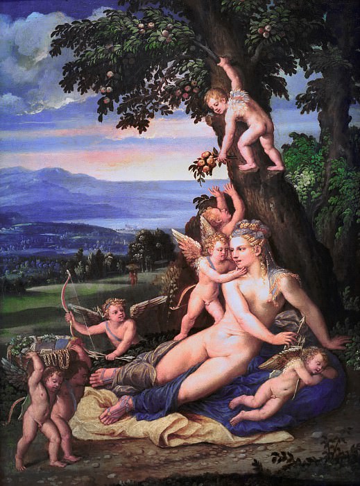 Dossi, Battista (workshop) - Venus and Putti in a Landscape. Part 4