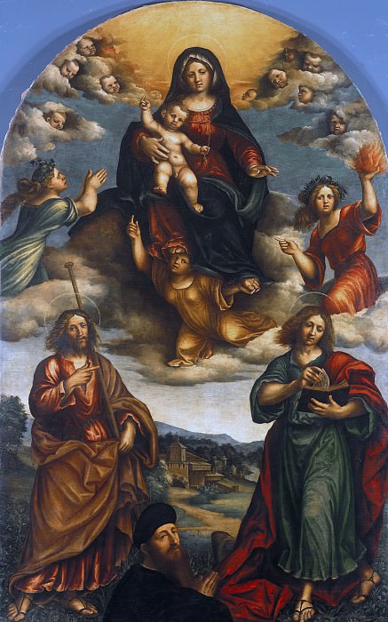 Джольфино, Никколо (1476-1555) - Мадонна с Младенцем со святыми, ангелами и донатором. Часть 4